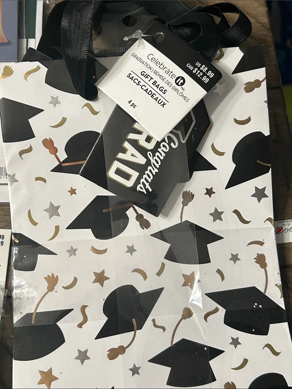Graduation Celebration supplies with Black Gold Pattern